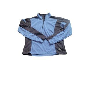Mountain Hardwear Jacket Womens sz 12 Blue 1/4 Zip Pullover Outdoor Fleece